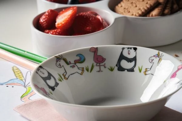 Leonardo Kindergeschirr BAMBINI 3-teilig Flamingo, Einhorn, Panda 3
