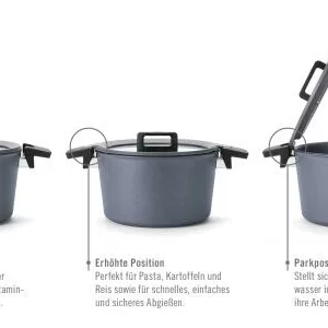 Woll Gusstopf Diamond Concept Plus Induktion Mit Deckel Und Silikoneinsatz 28,0 Cm/ 22,0 Cm/ 16,5 Cm/ 20 Cm/ 7,5 L/ 41,5 Cm/ 4,4 Kg 12